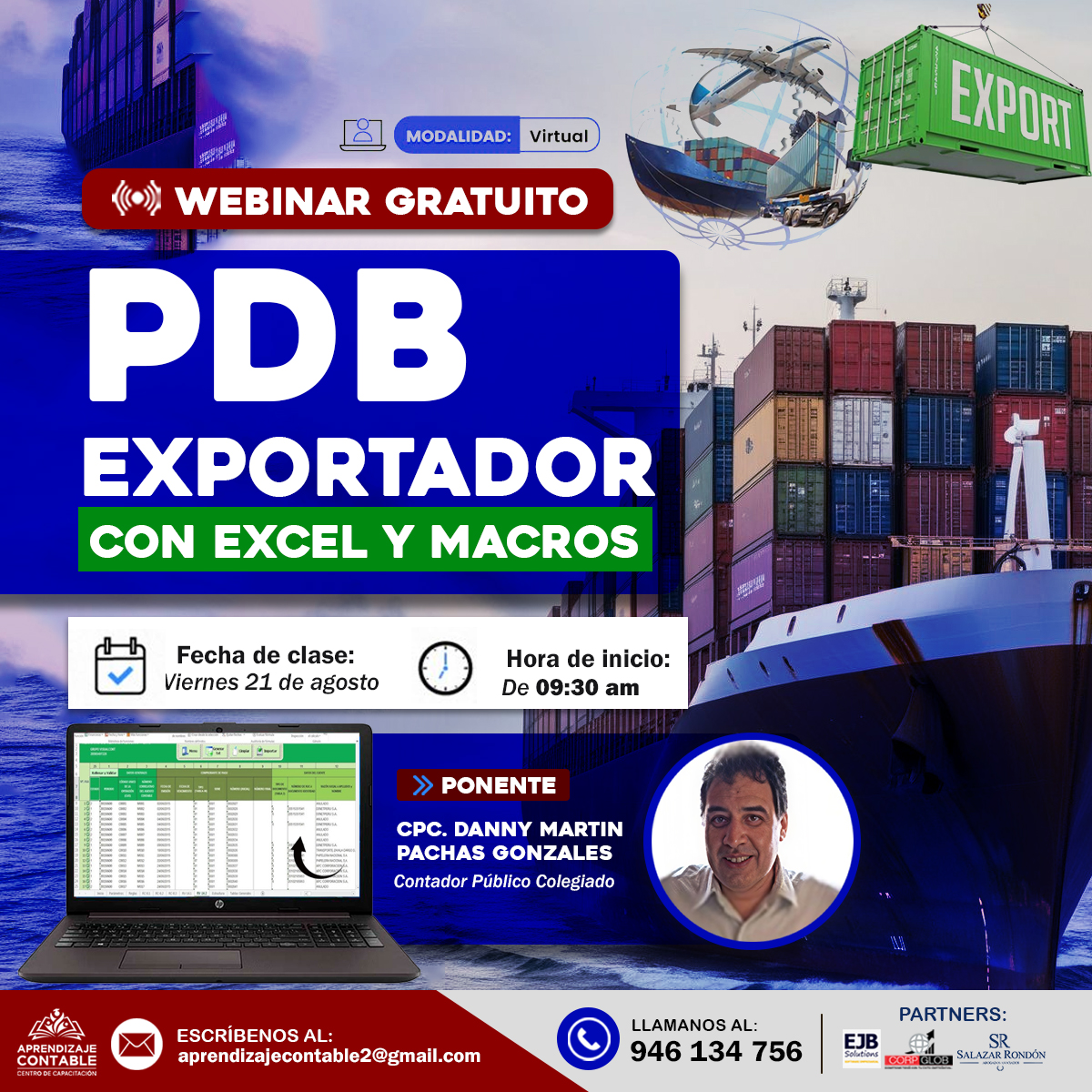 Webinar PDB EXPORTADOR CON EXCEL Y MACROS